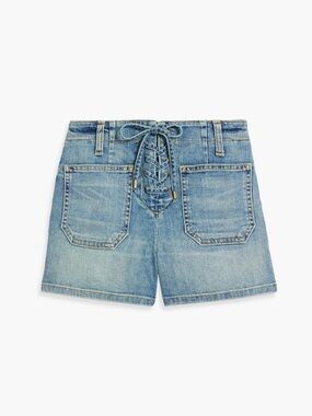 Nili Lotan Romane Lace Up Short Faded Wash